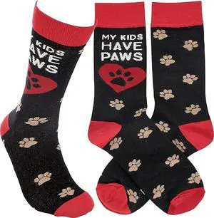 Primitives by Kathy - My Kids Have Paws Unisex Socks, One Size Primitives by Kathy - My Kids Have Paws Unisex Socks, One Size