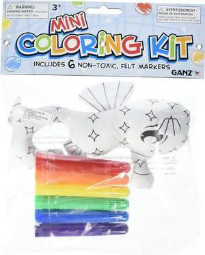 Ganz Elephant Plush Mini Coloring Kit (7 Piece), Seahorse with 6 Markers Ganz Elephant Plush Mini Coloring Kit (7 Piece), Seahorse with 6 Markers