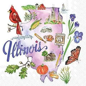 Boston International Rosanne Beck 3-Ply Paper Napkins, 20-Count Cocktail Size, Illinois Boston International Rosanne Beck 3-Ply Paper Napkins, 20-Count Cocktail Size, Illinois