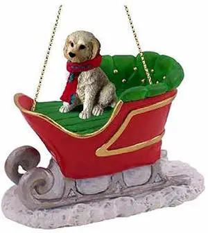 Conversation Concepts Cream-Blonde Labradoodle Dog Sleigh Dog Holiday Ornament Conversation Concepts Cream-Blonde Labradoodle Dog Sleigh Dog Holiday Ornament