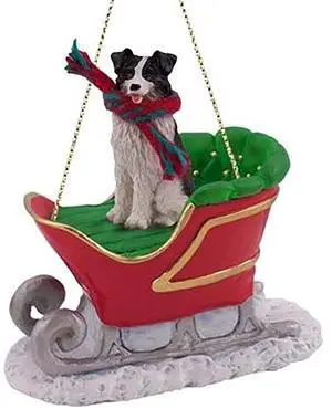 Conversation Concepts Border Collie Dog Sleigh Dog Holiday Ornament Conversation Concepts Border Collie Dog Sleigh Dog Holiday Ornament