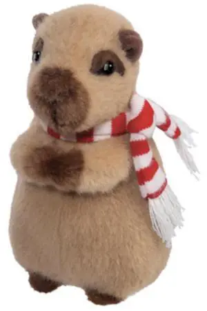 Douglas Holiday Capybara with Striped Scarf Plush Stuffed Animal Toy, 6" Douglas Holiday Capybara with Striped Scarf Plush Stuffed Animal Toy, 6"