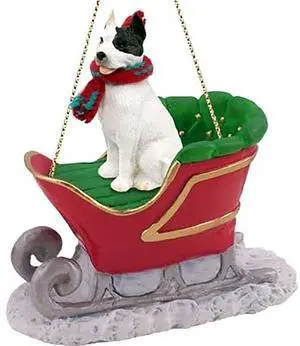 Conversation Concepts Pit Bull Terrier, White Dog Sleigh Dog Holiday Ornament Conversation Concepts Pit Bull Terrier, White Dog Sleigh Dog Holiday Ornament