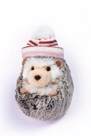 Douglas Spunky Hedgehog with Candy Cane Winter Hat Plush Stuffed Animal Toy, 5" Douglas Spunky Hedgehog with Candy Cane Winter Hat Plush Stuffed Animal Toy, 5"