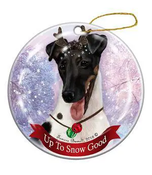 Holiday Pet Gifts Fox Terrier Tricolor Dog Porcelain Christmas Ornament Holiday Pet Gifts Fox Terrier Tricolor Dog Porcelain Christmas Ornament