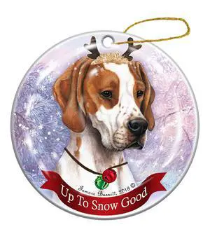 Holiday Pet Gifts English Pointer Red/White Dog Porcelain Christmas Ornament Holiday Pet Gifts English Pointer Red/White Dog Porcelain Christmas Ornament