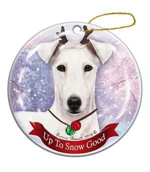 Holiday Pet Gifts Fox Terrier White Dog Porcelain Christmas Ornament Holiday Pet Gifts Fox Terrier White Dog Porcelain Christmas Ornament
