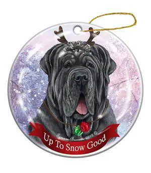 Holiday Pet Gifts Blue Neapolitan Mastiff Uncropped Porcelain Christmas Ornament Holiday Pet Gifts Blue Neapolitan Mastiff Uncropped Porcelain Christmas Ornament