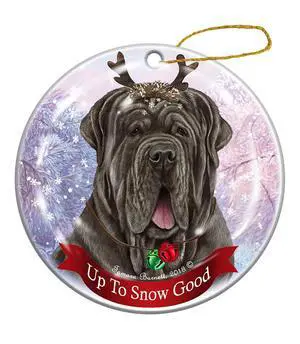 Holiday Pet Gifts Neapolitan Mastiff Tawny Uncropped Dog Porcelain Christmas Ornament Holiday Pet Gifts Neapolitan Mastiff Tawny Uncropped Dog Porcelain Christmas Ornament