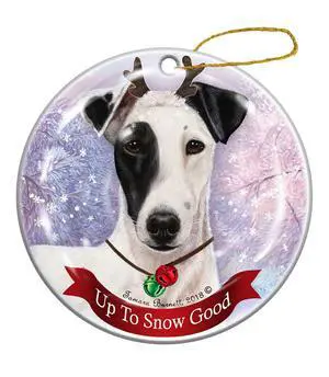 Holiday Pet Gifts Fox Terrier Black/White Dog Porcelain Christmas Ornament Holiday Pet Gifts Fox Terrier Black/White Dog Porcelain Christmas Ornament