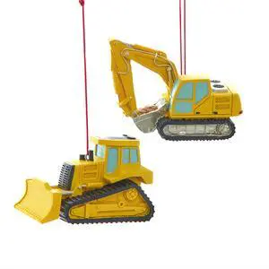 Kurt Adler Construction Vehicle Backhoe & Excavator Ornaments, 3.5" set of 2 Kurt Adler Construction Vehicle Backhoe & Excavator Ornaments, 3.5" set of 2