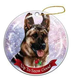 Holiday Pet Gifts German Shepherd Light Sable Dog Porcelain Christmas Ornament Holiday Pet Gifts German Shepherd Light Sable Dog Porcelain Christmas Ornament
