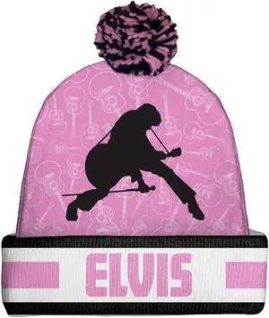 Spoontiques Winter Beanie Hat, One Size Fits Most - Pink and Black Elvis Spoontiques Winter Beanie Hat, One Size Fits Most - Pink and Black Elvis