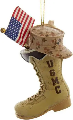 Kurt Adler U.S. Marine Corps® Boot With Flag Ornament, 4.75" Kurt Adler U.S. Marine Corps® Boot With Flag Ornament, 4.75"