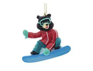 Kurt Adler Winter Bear on a Snowboard Christmas Tree Ornament - 3" Resin Kurt Adler Winter Bear on a Snowboard Christmas Tree Ornament - 3" Resin