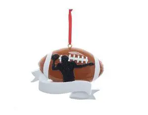 Kurt Adler Football Silhouette Ornament For Personalization - 3.5" Kurt Adler Football Silhouette Ornament For Personalization - 3.5"