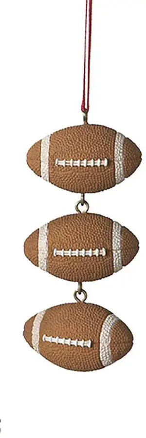 Midwest-CBK - Triple Football Christmas Ornament 4.75" Midwest-CBK - Triple Football Christmas Ornament 4.75"