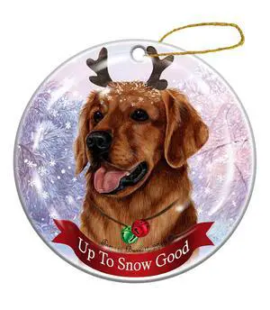 Holiday Pet Gifts Red Golden Retriever Dog Porcelain Christmas Ornament Holiday Pet Gifts Red Golden Retriever Dog Porcelain Christmas Ornament