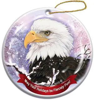 Holiday Pet Gifts American Bald Eagle Bird Porcelain Christmas Ornament Holiday Pet Gifts American Bald Eagle Bird Porcelain Christmas Ornament