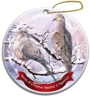 Holiday Pet Gifts Mourning Doves Bird Porcelain Christmas Ornament Holiday Pet Gifts Mourning Doves Bird Porcelain Christmas Ornament