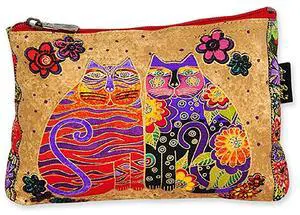 Laurel Burch Feline Cats Minis Cosmetic Bag (Tan/Red B) Laurel Burch Feline Cats Minis Cosmetic Bag (Tan/Red B)