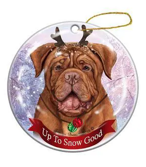 Holiday Pet Gifts Dogue de Bordeaux Dog Porcelain Christmas Ornament Holiday Pet Gifts Dogue de Bordeaux Dog Porcelain Christmas Ornament