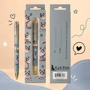 E&S Pets Refillable Ball Point Pen in Gift Box, Ragdoll Cat E&S Pets Refillable Ball Point Pen in Gift Box, Ragdoll Cat