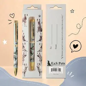 E&S Pets Refillable Ball Point Pen in Gift Box, White German Shepherd Dog E&S Pets Refillable Ball Point Pen in Gift Box, White German Shepherd Dog