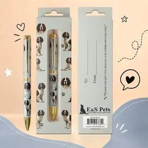 E&S Pets Refillable Ball Point Pen in Gift Box, Springer Spaniel E&S Pets Refillable Ball Point Pen in Gift Box, Springer Spaniel