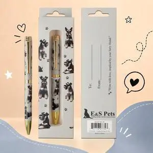 E&S Pets Refillable Ball Point Pen in Gift Box, Schnauzer, Cropped E&S Pets Refillable Ball Point Pen in Gift Box, Schnauzer, Cropped