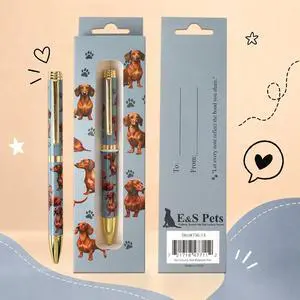E&S Pets Refillable Ball Point Pen in Gift Box, Red Dachshund Dog E&S Pets Refillable Ball Point Pen in Gift Box, Red Dachshund Dog