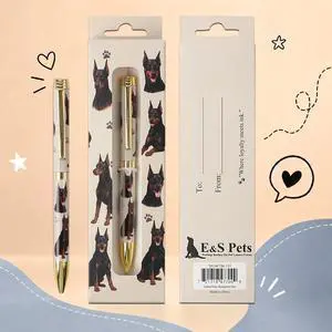 E&S Pets Refillable Ball Point Pen in Gift Box, Doberman Dog E&S Pets Refillable Ball Point Pen in Gift Box, Doberman Dog