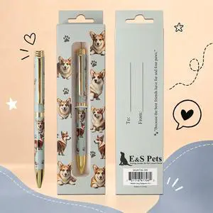 E&S Pets Refillable Ball Point Pen in Gift Box, Welsh Corgi E&S Pets Refillable Ball Point Pen in Gift Box, Welsh Corgi