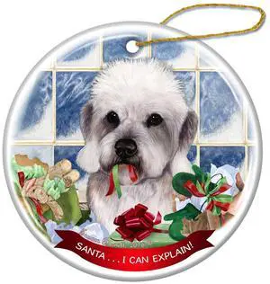 Dandie Dinmont Dog Porcelain Hanging Ornament Pet Gift Santa I Can Explain! Dandie Dinmont Dog Porcelain Hanging Ornament Pet Gift Santa I Can Explain!