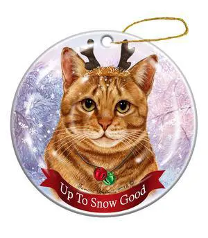 Holiday Pet Gifts Orange Tabby Cat Porcelain Christmas Ornament Holiday Pet Gifts Orange Tabby Cat Porcelain Christmas Ornament