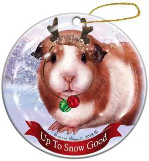 Holiday Pet Gifts Guinea Pig American Porcelain Christmas Ornament Holiday Pet Gifts Guinea Pig American Porcelain Christmas Ornament