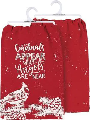 Primitives by Kathy Kitchen Towel - Cardinals Appear When Angels are Near Primitives by Kathy Kitchen Towel - Cardinals Appear When Angels are Near