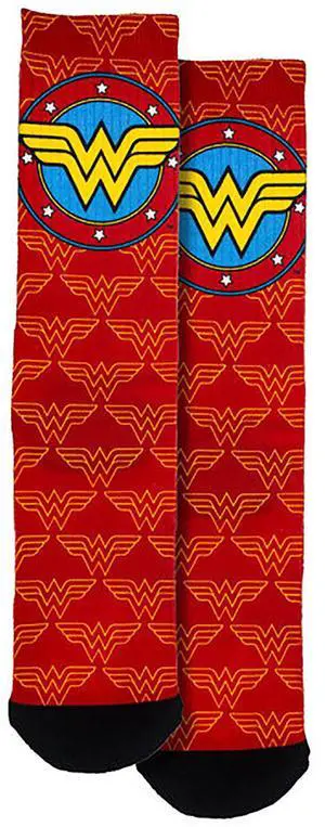 Spoontiques Wonder Woman Logo Crew Socks - SHOE SIZE (5-10 Men) (7-12 women) Spoontiques Wonder Woman Logo Crew Socks - SHOE SIZE (5-10 Men) (7-12 women)