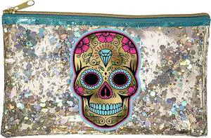 Spoontiques Sugar Skull Glitter Cosmetic Bag Spoontiques Sugar Skull Glitter Cosmetic Bag