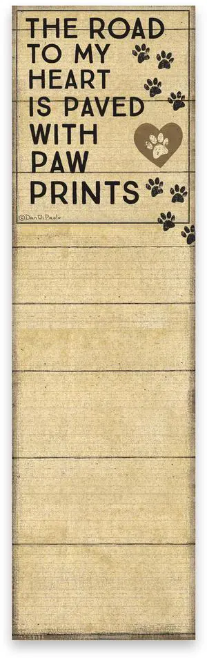 Primitives by Kathy Road to My Heart Paved with Pawprints Magnetic List Notepad Primitives by Kathy Road to My Heart Paved with Pawprints Magnetic List Notepad