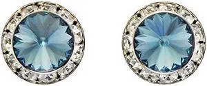 Finishing Touch Large Crystal Stone Show Earrings - Denim Blue - Silver Finish Finishing Touch Large Crystal Stone Show Earrings - Denim Blue - Silver Finish