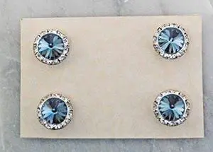 Finishing Touch Magnetic Tack Pin - Denim Light Blue Stone - Silver Finish Finishing Touch Magnetic Tack Pin - Denim Light Blue Stone - Silver Finish