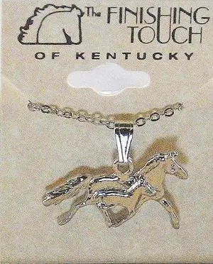 Finishing Touch Trotting Mare And Foal Necklace - Silver Finish Finishing Touch Trotting Mare And Foal Necklace - Silver Finish