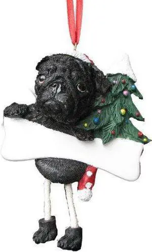 E&S Pets 35356-32 Black Pug Dangling Dogs Ornament E&S Pets 35356-32 Black Pug Dangling Dogs Ornament