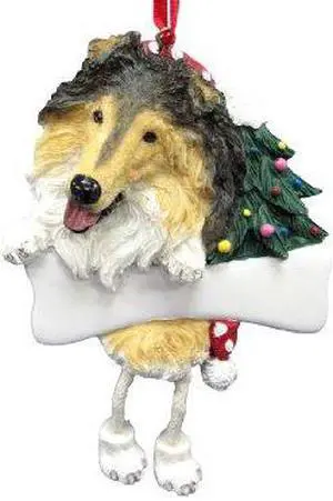 Collie Ornament with Unique "Dangling Legs" Hand Painted and Easily Personalized Collie Ornament with Unique "Dangling Legs" Hand Painted and Easily Personalized