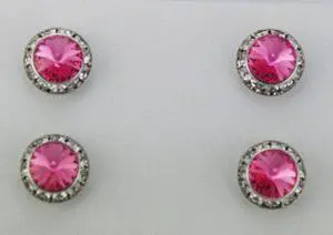 Finishing Touch Magnetic Tack Pin - Pink Stone - Silver Finish Finishing Touch Magnetic Tack Pin - Pink Stone - Silver Finish