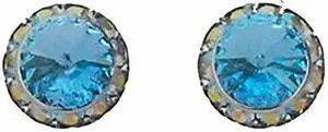 Finishing Touch Large Crystal Stone Show Earrings - Aqua - Silver Finish Finishing Touch Large Crystal Stone Show Earrings - Aqua - Silver Finish