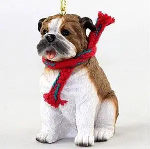 Bulldog with Scarf Christmas Ornament (Large 3 inch version) Dog Bulldog with Scarf Christmas Ornament (Large 3 inch version) Dog