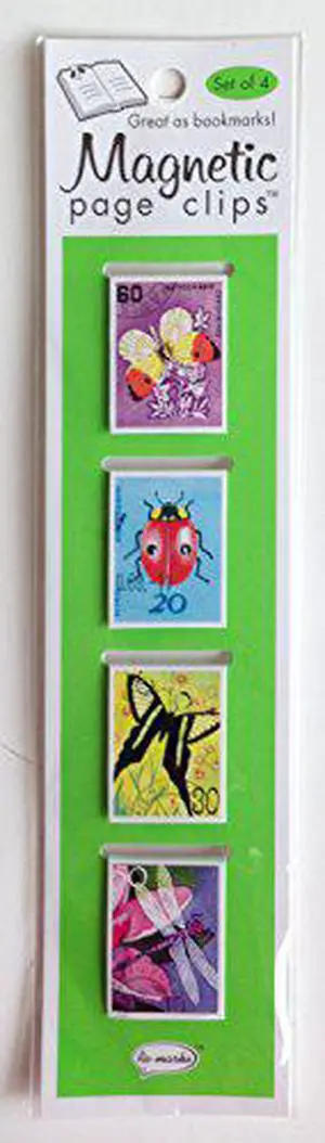 Nature Stamps Butterfly, Ladybug Magnetic Page Clips Set of 4 by Re-marks Nature Stamps Butterfly, Ladybug Magnetic Page Clips Set of 4 by Re-marks