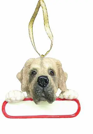 English Mastiff Ornament "Santa's Pals" With Personalizable Name Plate English Mastiff Ornament "Santa's Pals" With Personalizable Name Plate